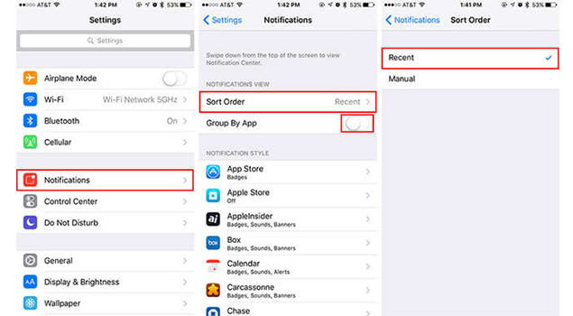 Changing Notification Centre Settings - iPhone 5s Battery Life.
