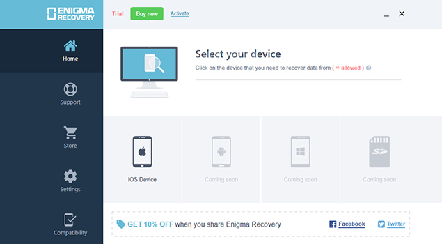 Enigma Recovery - iPhone Data Recovery Software