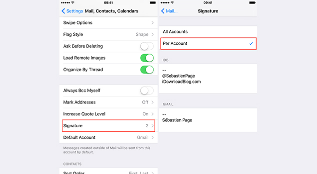 How To Setup Different Email Signatures For Each Account On iPhone/iPad