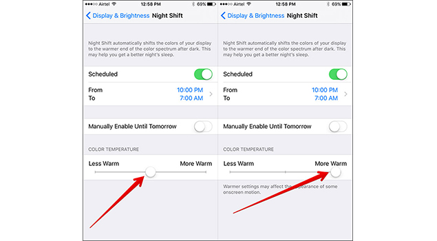 How To Use The Night Shift Feature in iPhone/iPad