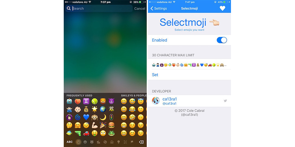 Selectmoji- Latest iOS 10.2 Tweaks Revealed - Lockscreen XI, Modern, Selectmoji And More